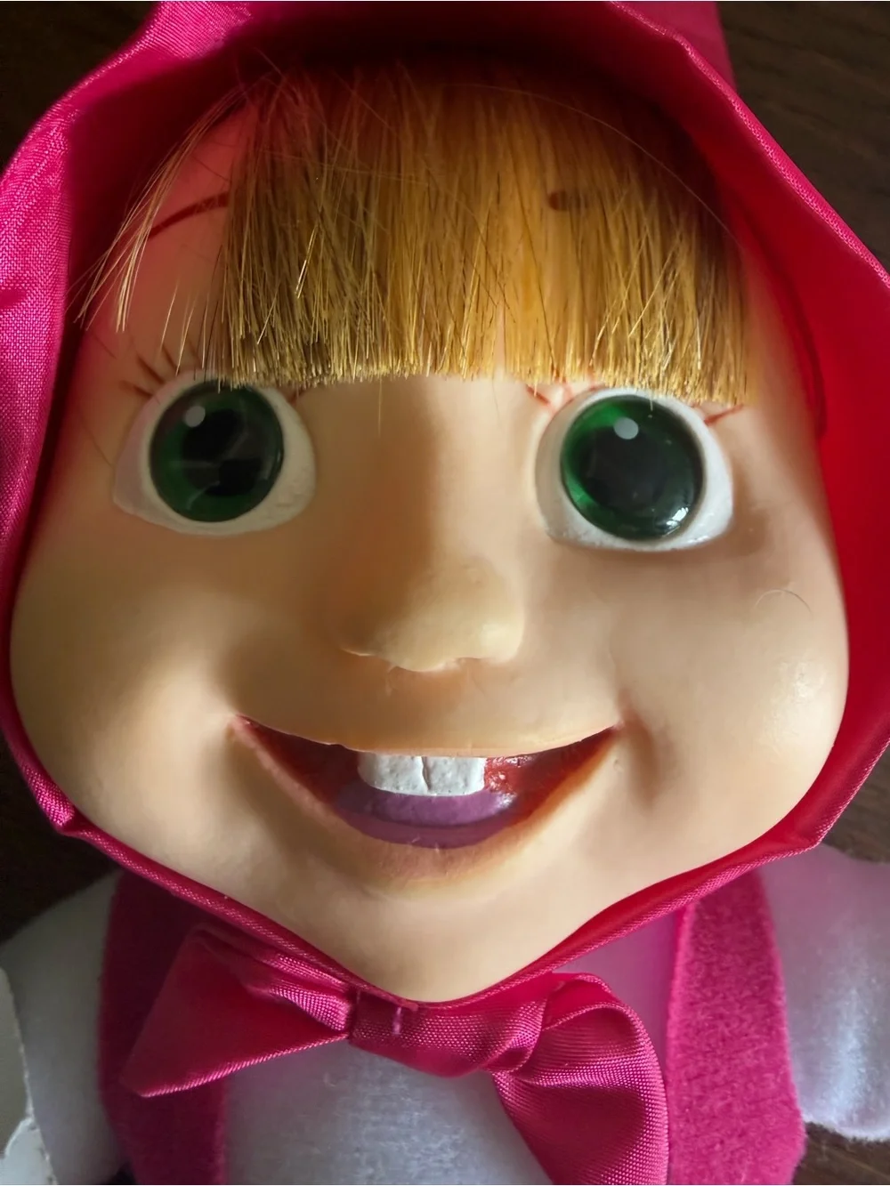 Pink Kids Plush Doll with Hooded Dress